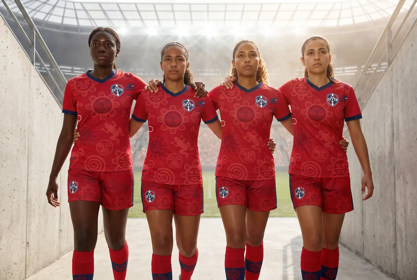 DYFN team standing together with the Dominican flag